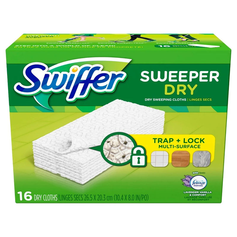 Swiffer Swiffer Sweeper Dry Sweeping Cloth Refills, Lavender Scent, 16 Count Sponges & Scouring Pads White Smoke
