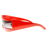 zeroUV Retro Futuristic 1980's Fashion Shield Novelty Sunglasses 8399 Sunglasses White Smoke Red,Black,White,Blue,Pink,Yellow,Orange
