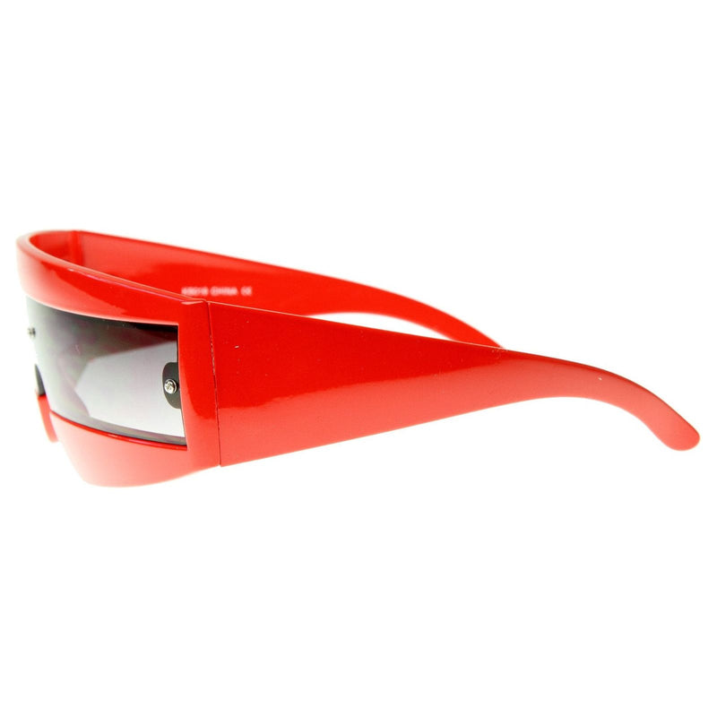 zeroUV Retro Futuristic 1980's Fashion Shield Novelty Sunglasses 8399 Sunglasses White Smoke Red,Black,White,Blue,Pink,Yellow,Orange