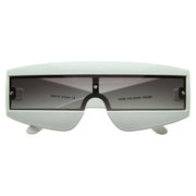 zeroUV Retro Futuristic 1980's Fashion Shield Novelty Sunglasses 8399 Sunglasses White Smoke White