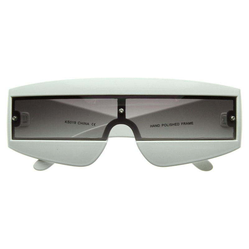 zeroUV Retro Futuristic 1980's Fashion Shield Novelty Sunglasses 8399 Sunglasses White Smoke White
