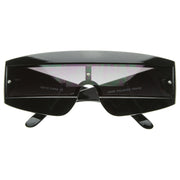 zeroUV Retro Futuristic 1980's Fashion Shield Novelty Sunglasses 8399 Sunglasses White Smoke Black