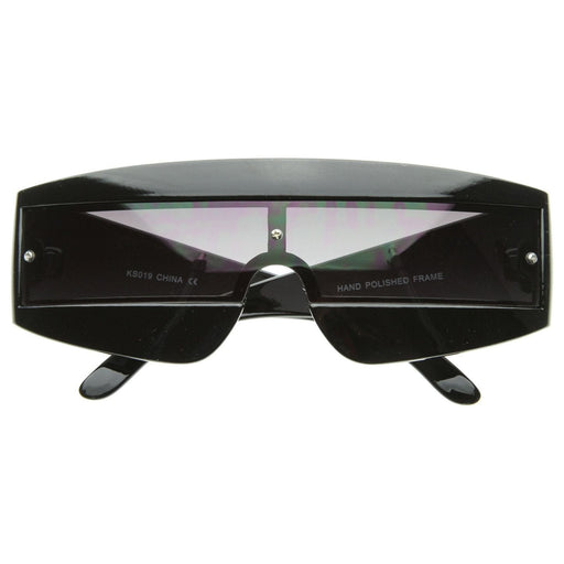 zeroUV Retro Futuristic 1980's Fashion Shield Novelty Sunglasses 8399 Sunglasses White Smoke Black