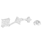 Bids.com 14K White Gold 1 cttw Princess Cut Diamond Earrings (G-H, VS1-VS2) Earrings White Smoke White.Gold / 1