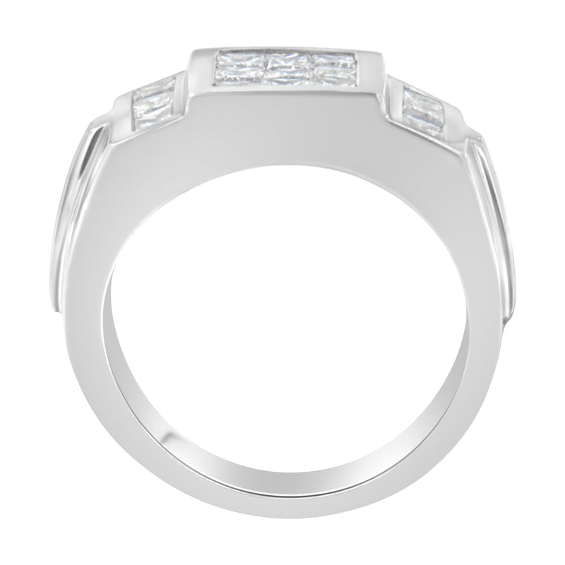 Bids.com Men's 14K White Gold Diamond Cluster Ring (2 cttw, G-H Color, SI1-SI2 Clarity) Rings White Smoke 10 / White.Gold