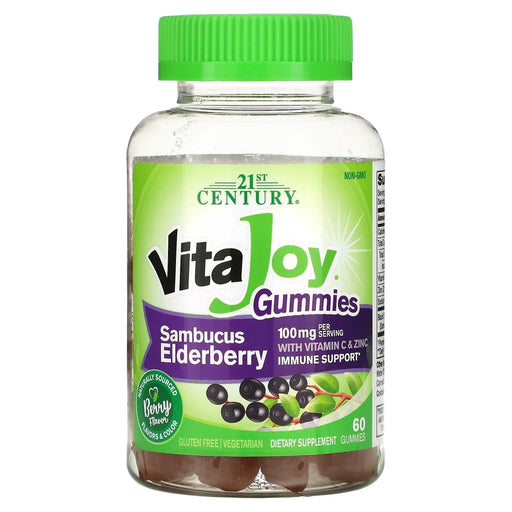 21st Century 21st Century VitaJoy Gummies: Sambucus Elderberry (60 Vegetarian Gummies) Vitamins & Supplements White Smoke
