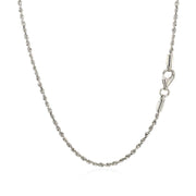Bids.com 10k White Gold Solid Diamond Cut Rope Chain 1.5mm Necklaces White Smoke 16 / White Gold,18 / White Gold,20 / White Gold