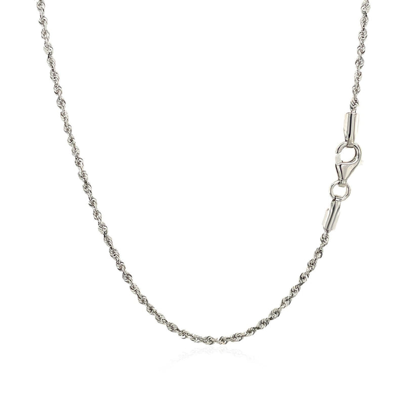 Bids.com 10k White Gold Solid Diamond Cut Rope Chain 1.5mm Necklaces White Smoke 16 / White Gold,18 / White Gold,20 / White Gold
