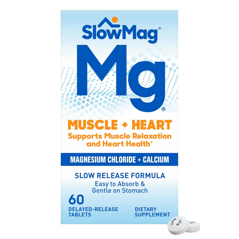 Slow-Mag SlowMag Mg Muscle + Heart 60 Delayed- Release  Tablets Vitamins & Supplements White Smoke