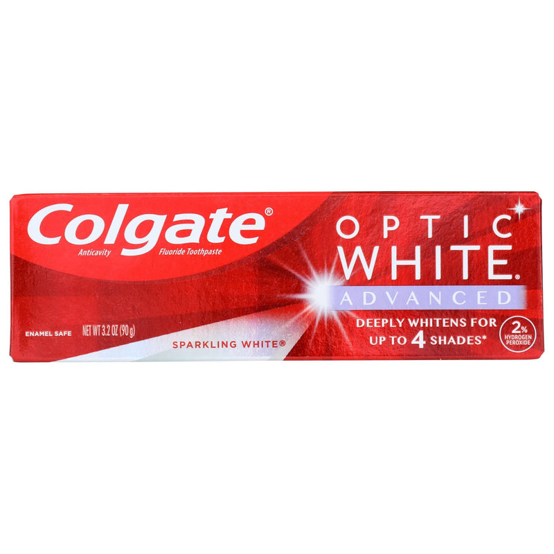 Colgate Colgate Optic White Advanced Teeth Whitening Toothpaste, Sparkling White, 3.2 Oz Toothpaste Firebrick