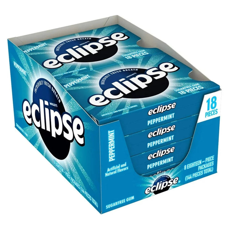 Eclipse Eclipse Peppermint Sugar Free 18 Piece Gum - 8 Pack Box Candy & Chocolate White Smoke