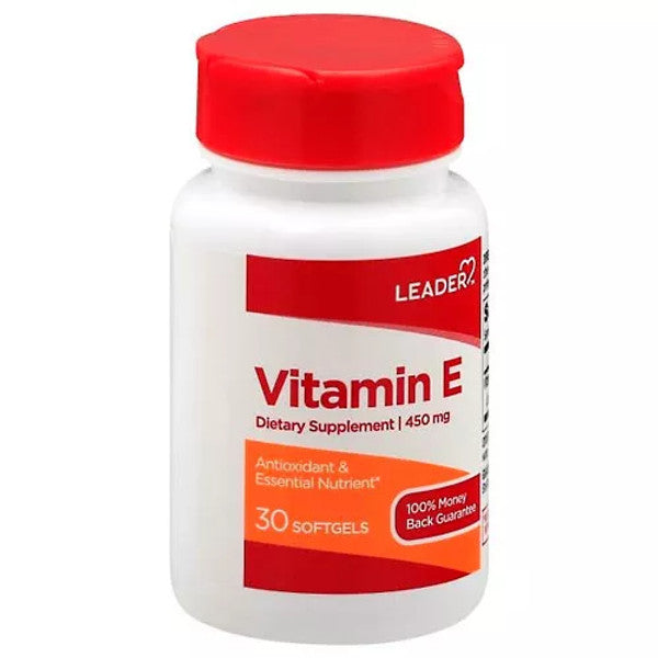 Leader Leader™ Vitamin E Supplement – 450 mg (1,000 IU) – 30 Softgels Vitamins & Supplements White Smoke