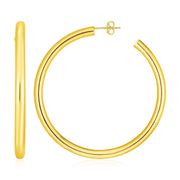 Bids.com 14k Yellow Gold Polished Hoop Earrings Earrings White Smoke Yellow Gold