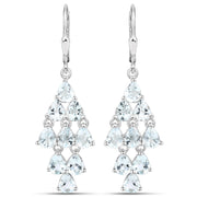 Bids.com 3.96 Carat Genuine Aquamarine .925 Sterling Silver Earrings Earrings White Smoke