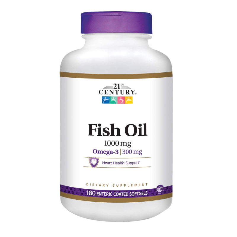 21st Century 21st Century Fish Oil 1000 Mg Enteric Coated Softgels, 180Count Vitamins & Supplements White Smoke