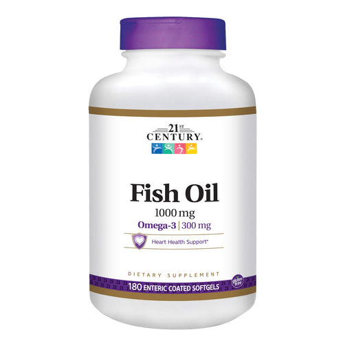 21st Century 21st Century Fish Oil 1000 Mg Enteric Coated Softgels, 180Count Vitamins & Supplements White Smoke