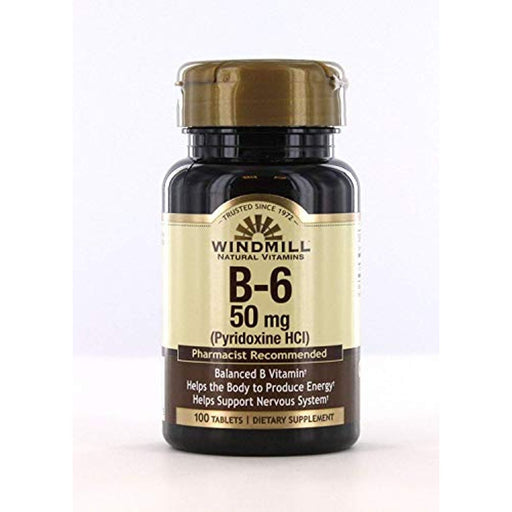 Windmill Windmill Vitamin B6 50 Mg Tablets 100ct Vitamins & Supplements White Smoke