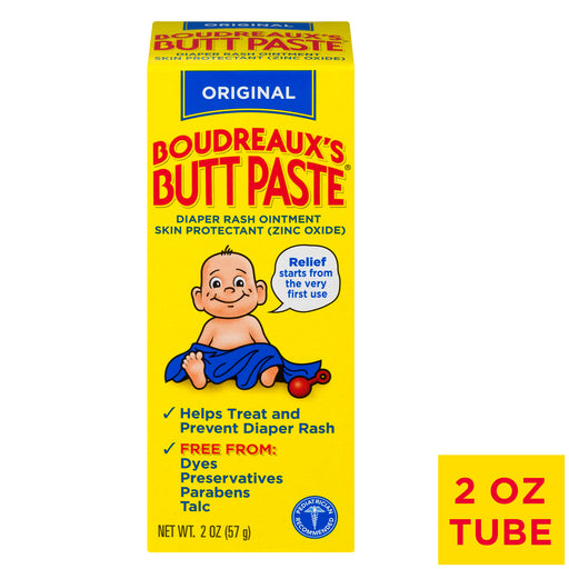 Boudreaux's Butt Paste Boudreaux's Butt Paste Original Diaper Rash Ointment 2 Oz. Box First Aid White Smoke
