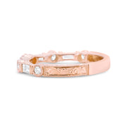 Bids.com 14K Rose Gold 3/8 Cttw Baguette and Round Diamond Bridal Band - (H-I Color, VS1-VS2 Clarity) - Size 6.75 Rings White Smoke 6.75 / Rose.Gold
