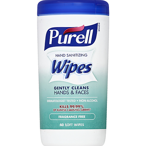Purell Purell Hand Sanitizing Wipes Fragrance Free 40 Count Canister Hand Sanitizers & Wipes White Smoke