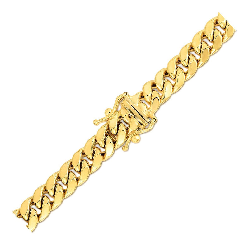 Bids.com 6.65mm 10k Yellow Gold Semi Solid Miami Cuban Chain Necklaces White Smoke 24 / Yellow Gold,26 / Yellow Gold
