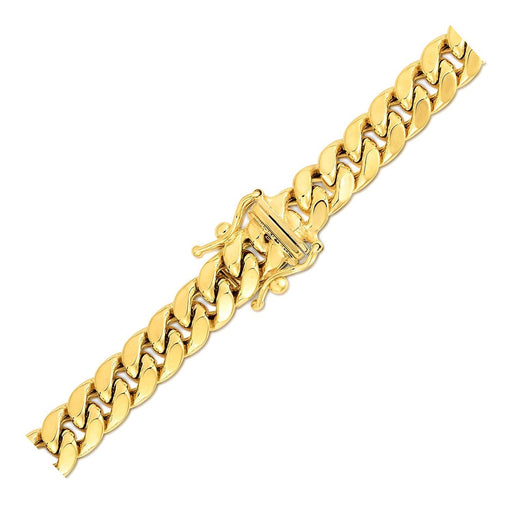 Bids.com 6.65mm 10k Yellow Gold Semi Solid Miami Cuban Chain Necklaces White Smoke 24 / Yellow Gold,26 / Yellow Gold