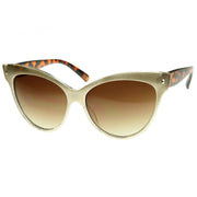 zeroUV High Pointed Tip Inset Frame Oversize Cat Eye Sunglasses 8462 Sunglasses White Smoke Gold Tortoise