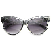 zeroUV High Pointed Tip Inset Frame Oversize Cat Eye Sunglasses 8462 Sunglasses White Smoke Grey Tortoise