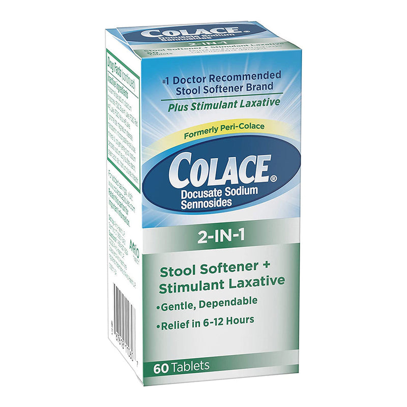 Colace Colace 2-In-1 Stool Softener + Stimulant Laxative Tablets Health & Beauty White Smoke