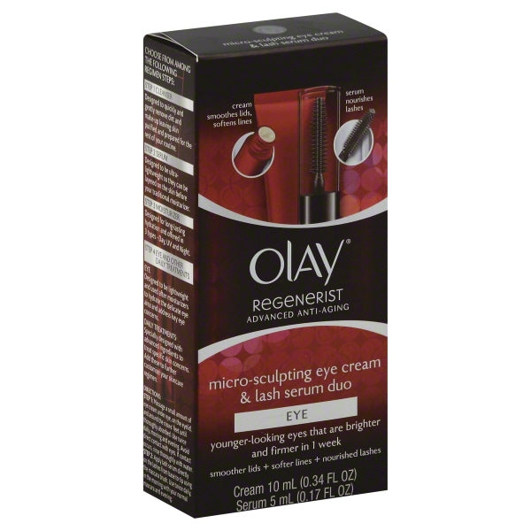 Olay Olay Regenerist Eye Cream & Lash Serum Duo, Micro-Sculpting Skin Care Black