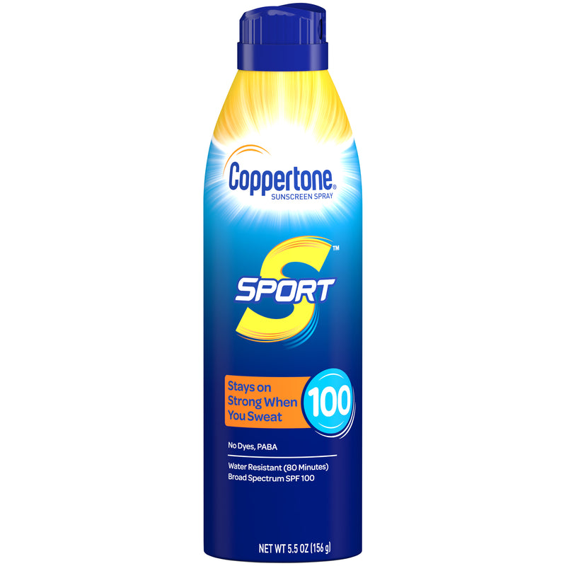 Coppertone Coppertone Sport Sunscreen Continuous Spray Broad Spectrum SPF 100 - 6 Oz Sunscreen White Smoke