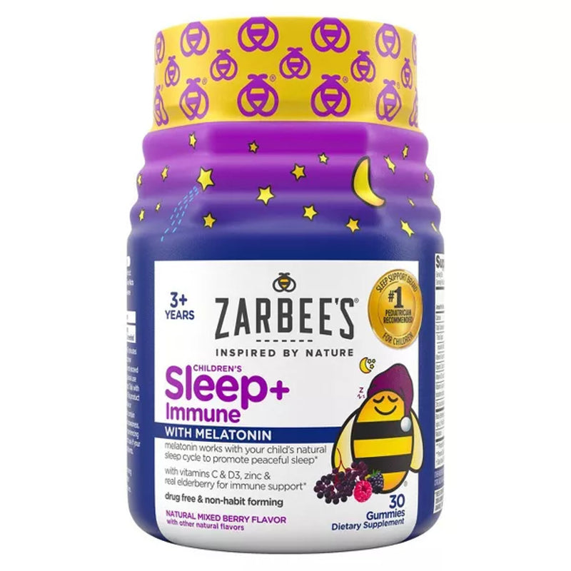 Zarbee's Zarbee's Kids Sleep Immune Health Gummies With 1mg Melatonin Berry 30ct Vitamins & Supplements White Smoke
