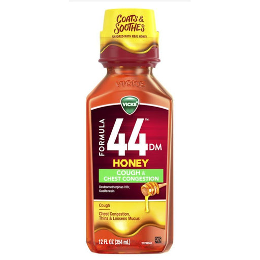Vicks Vicks Formula 44 DM Honey Cough & Chest Congestion Medicine Medicine & Drugs White Smoke