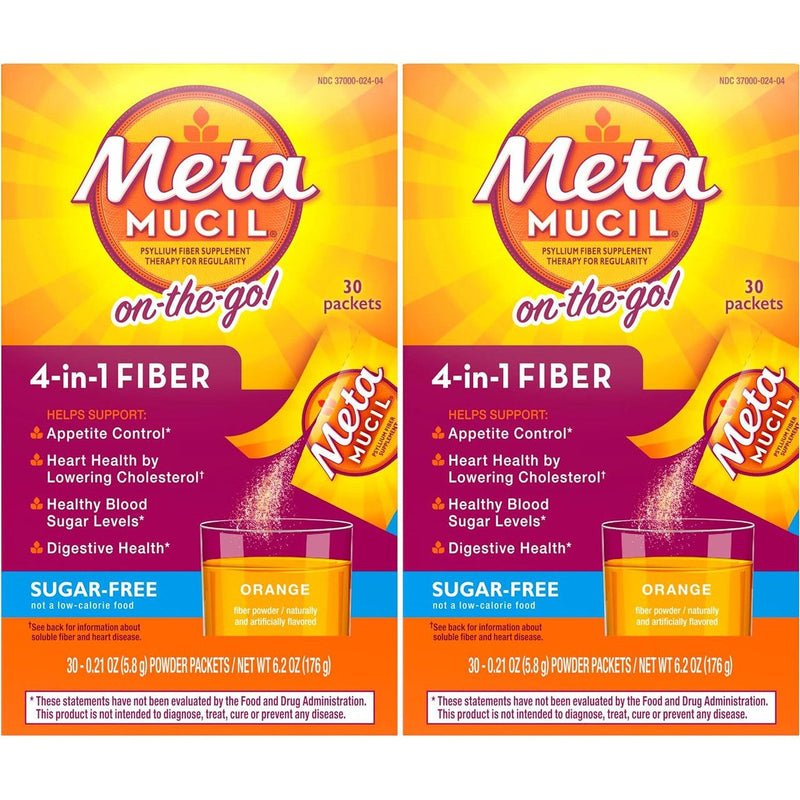 Metamucil Metamucil Psyllium Fiber Supplement, 4 In 1 Fiber, Powder Packets, Orange Personal Care Gold
