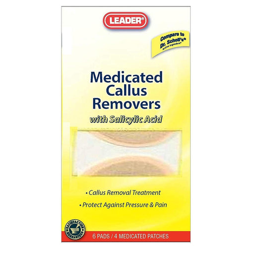 Leader Leader(Tm) Callus Removers  Medicated Patches 4 Ct Plus 6 Protective Pads(Compare to Dr. Scholls) Corn & Callus Care Supplies Seashell