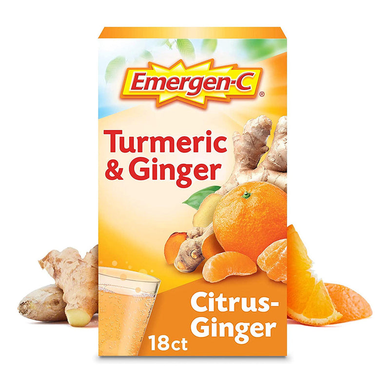 Emergen-C Emergen-C Fizzy Drink Mix, Turmeric & Ginger, Citrus Ginger Vitamins & Supplements White Smoke