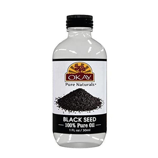 Okay Okay 100% Pure Black Seed Oil For Hair & Skin, 1 Oz Seeds White Smoke