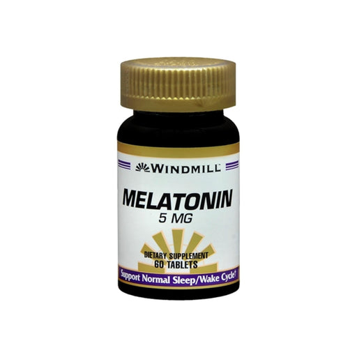 Windmill Melatonin 5 Mg Tablets 60Ct Vitamins & Supplements Black