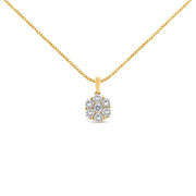 Bids.com 14K Yellow Gold 2.00 Cttw Brilliant Round-Cut Diamond 7 Stone Flower Cluster 18" Pendant Necklace (H-I Color, SI2-I1 Clarity) Necklaces White Smoke Yellow.Gold / 18