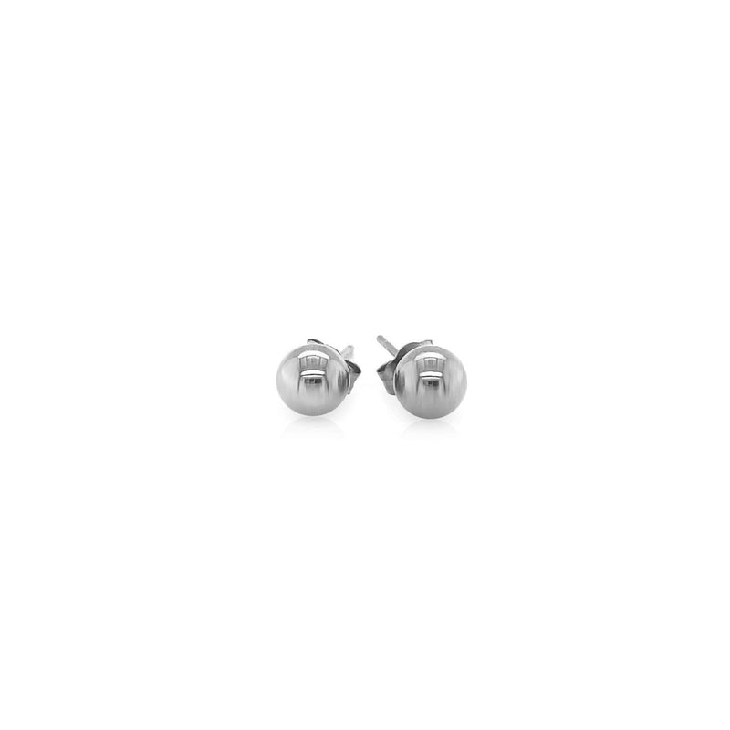 Bids.com 14k White Gold Classic Round Stud Earrings (5.0 mm) Earrings White Smoke White Gold