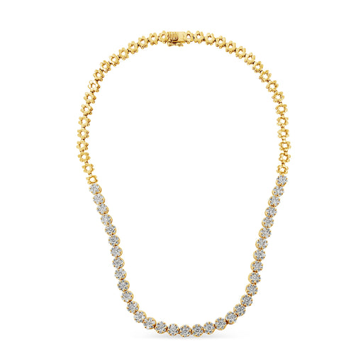 Bids.com IGI Certified 14K White Gold 8.0 Cttw Pave Set Round-Cut Diamond Cluster Graduating Riviera Statement Necklace (H-I Color, I1 Clarity) Necklaces White Smoke 14k Yellow Gold / 18,White.Gold / 18