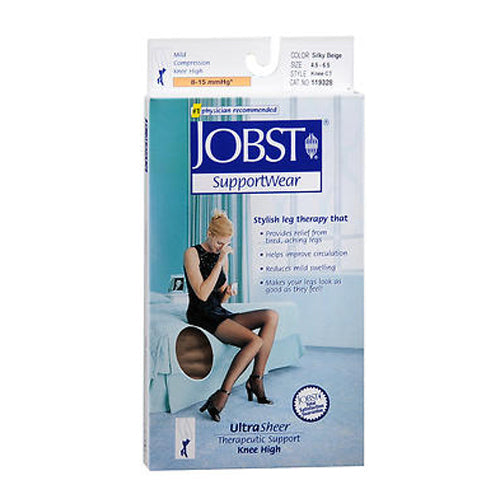 Jobst Jobst Supportwear Knee High Stockings 8-15 Mmhg Ultra Sheer Beige Small 1 Pair Personal Care Light Gray
