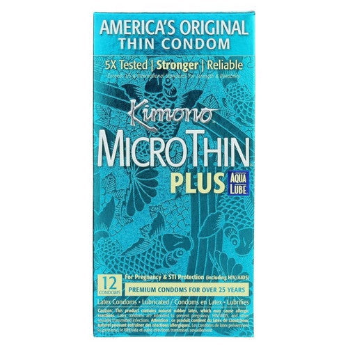 Mayer Laboratories Mayer Laboratories Kimono Condom MicroThin Aqua Lube - 12 Condoms Condoms Light Sea Green