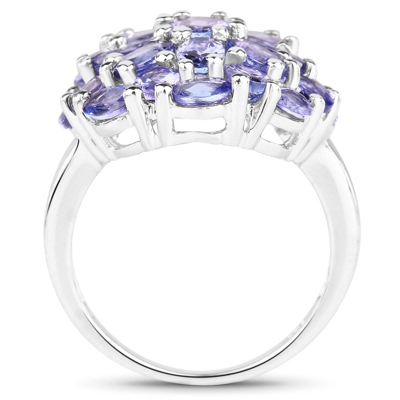 Bids.com 7.08 Carat Genuine Tanzanite .925 Sterling Silver Ring Rings White Smoke size 7.00,size 5.00,size 6.00,size 8.00,size 9.00