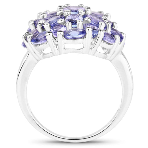 Bids.com 7.08 Carat Genuine Tanzanite .925 Sterling Silver Ring Rings White Smoke size 7.00,size 5.00,size 6.00,size 8.00,size 9.00