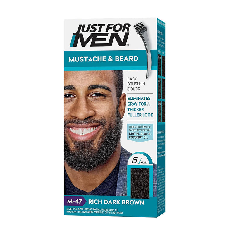 Just For Men Just For Men Rich Dark Brown M-47 Mustache & Beard Hair Color Alice Blue