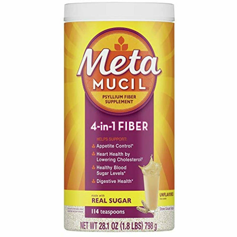 Metamucil Metamucil Daily Psyllium Husk Powder Supplement With Real Sugar, 4-in-1 Fiber Unflavored Vitamins & Supplements Lavender
