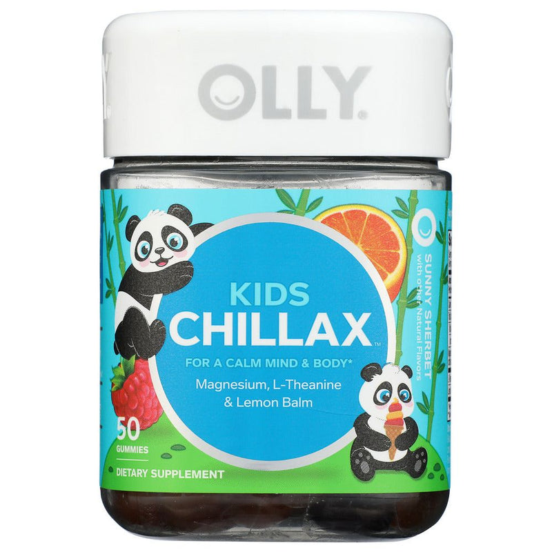 Olly OLLY Kids Chillax Supplement Gummies – Sunny Sherbet Flavor (50 Count) Vitamins & Supplements White Smoke
