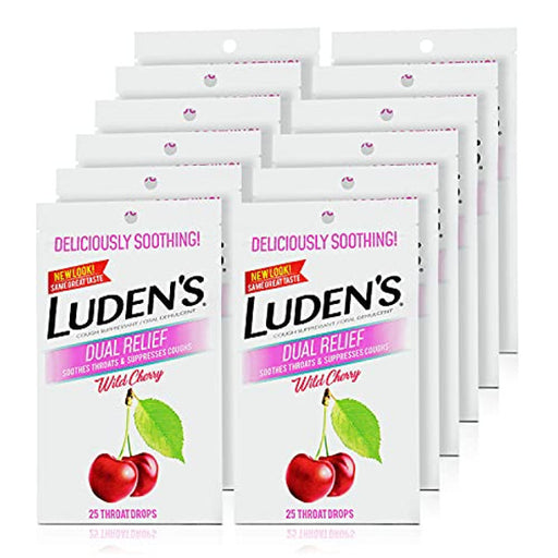 Luden's Luden's Wild Cherry Throat Drops, Pectin Oral Demulcent - 25 Count Medicine & Drugs Lavender