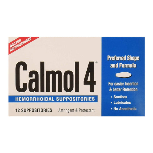 Calmol 4 Calmol 4 Hemorrhodial Suppositories Health & Beauty Light Gray